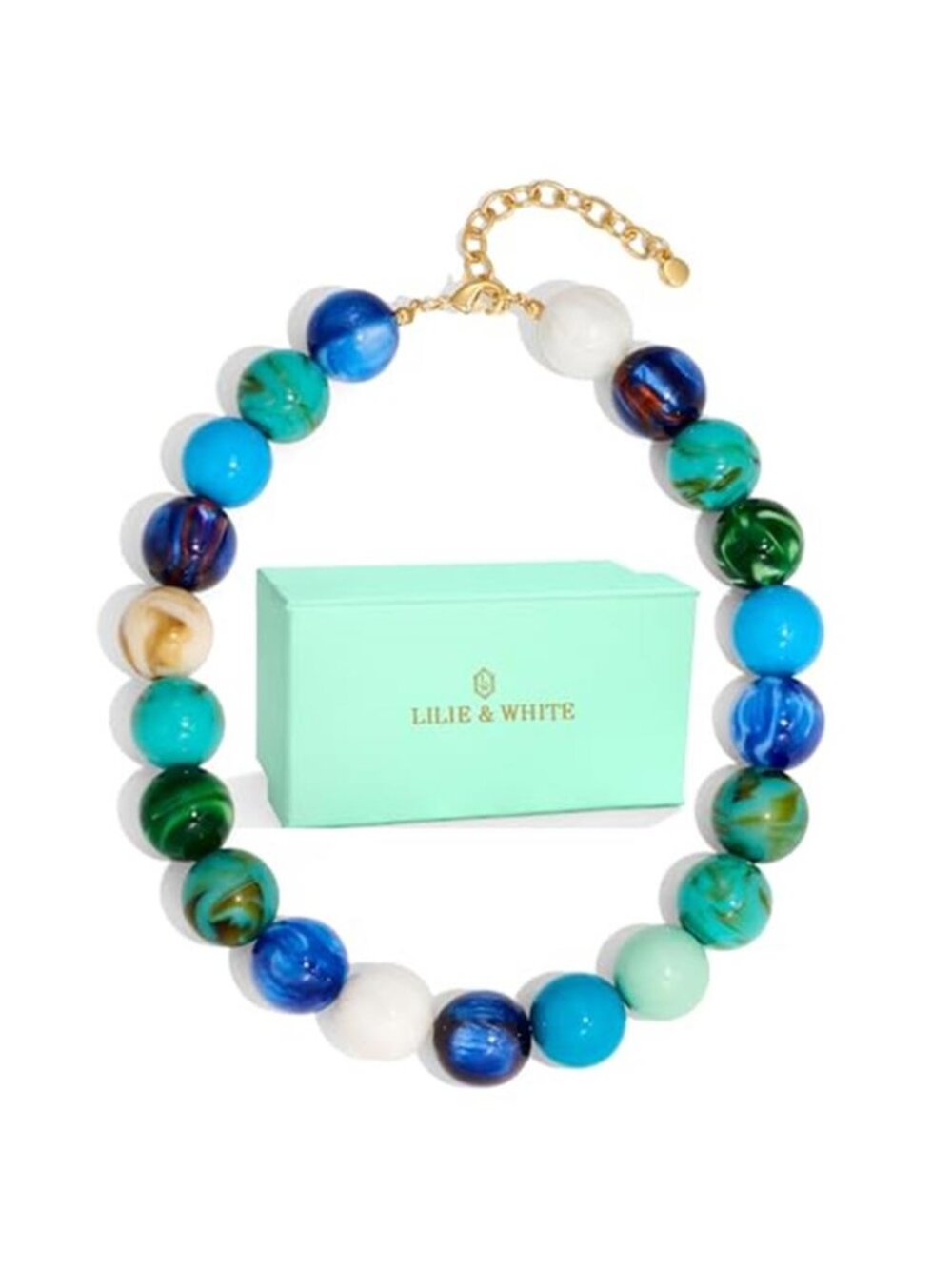 LILIE&WHITE Colorful Chunky Bead Necklaces For Women Trendy Boho Collar